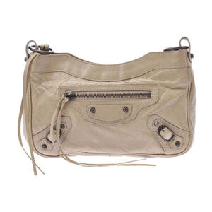 BALENCIAGA The Hip Beige Calfskin Shoulder Bag